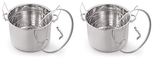 McSunley 620 Medium Stainless Steel Prep N Cook Water Bath Canner, 21.5 Quart, Silver (Pack of 2)