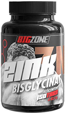 Big Zone Zink Bisglycinat | essentielles Spurenelement, neue Formel mit hoher Bioverfügbarkeit, 300 Tagesportionen, gute Verträglichkeit | 150 Tabletten