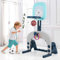 Hello-5ive Basketballkorb-Set, 3-in-1-Kinder-Basketballkorb-Ständer, einfache Punktzahl, verstellbarer Basketballständer mit Basketball, Fußball, Tor, Ringwurf, Indoor Outdoor für Jungen und Mädchen