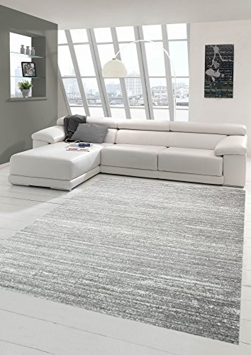 Teppich-Traum Designer och modern matta, vardagsrumsmatta, kort lugg, enfärgad design i grå, storlek 140 x 200 cm