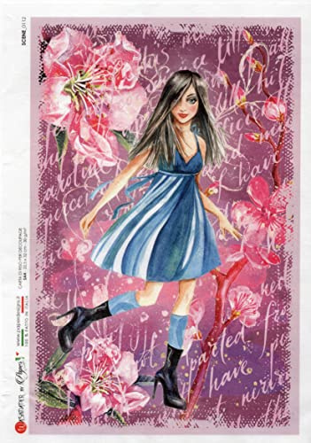 Zita´s Creative Rispapper A4 - Amélie, mode. Motivhalmsilke, halmsidenpapper, decoupage papper