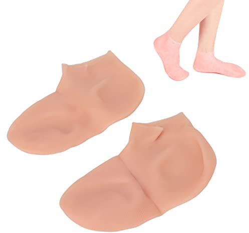 Silikon Gel Socken, Feuchtigkeitsspendende Socken für Damen und Herren, Nährende Feinfalten Reduzierung, Anti Crack Fußpflege Socken, Präventionssocken Für Trockene Rissige Füße(L)