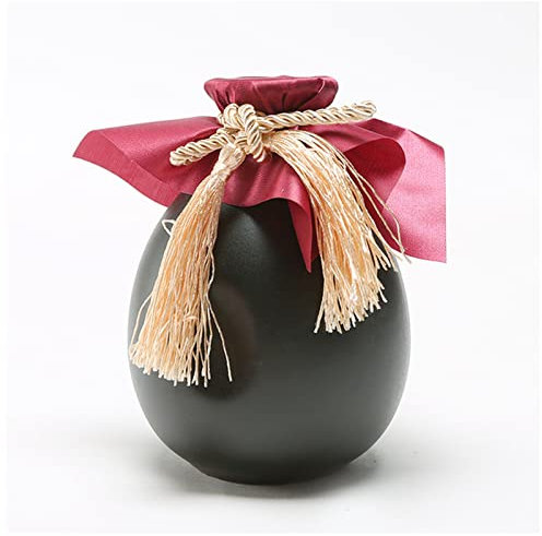 Hip Flask 500ml Sake Distribution Wine Pot Liquor Warmer Household Ceramic Creative Ceramic Bottle Barware Flagon Small Stoup Single Pot Hip Flasks For Women (Size : Noir)