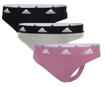 adidas Thong (3PK) - Sport Active Comfort Cotton - Ropa Interior cómoda, 934 Assorted, XS