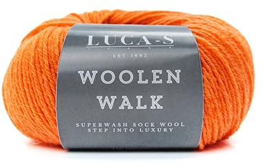Superwash Wool Yarn for Knitting - 75% Pure Wool, 25% Polyamide, 50g Sock Yarn