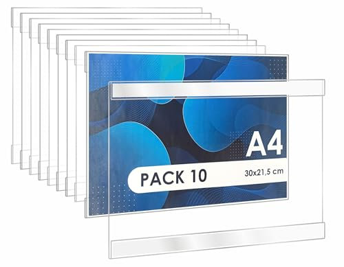 Porte Document Mural A4 Adhesif Porte Menu Restaurant Panneau Affichage Exterieur Support Mural Affiche, Document pour Bureau, Magasin, Restaurant (horizontal)