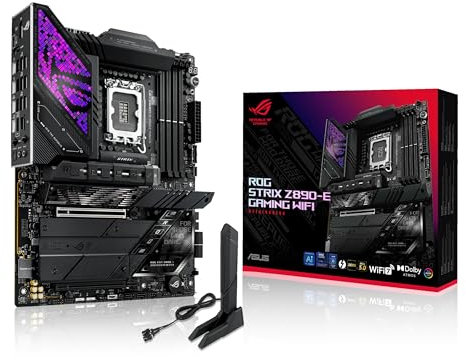 ASUS ROG Strix Z890-E Gaming WiFi Intel® Z890 LGA 1851 ATX, Advanced AI PC-Ready Motherboard, 18+2+1+2 Steps, DDR5, WiFi 7, 7X M.2, Thunderbolt™ 4, USB Type-C®, AI Overclocking, Cooling and
