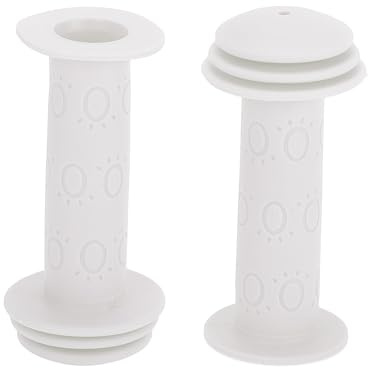 TUCKBOLD Child Bike Handlebar Grips Covers 105mm Long Soft | Children Bicycle End Grips Protector White 1 Pair