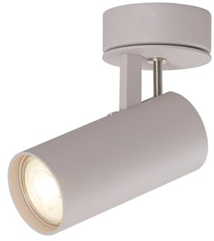DAWALIGHT Plafoniera LED Faretti GU10 5W 3000K Bianco caldo Faretto Orientabile da Parete Luci da Soffitto per Interni Cameretta Soggiorno Camera da Letto, Grigio sabbioso, Alluminio