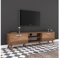 Meyvaser.com Ecommerce Company Mueble de TV en Nogal con 2 Cajones y Estantes - 180x35x48.5 cm con Patas de Madera.