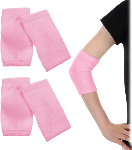 Classicseali 2 Pairs Elbow Protector Elderly,Elbow Pads for Adults,Beauty Gel Moisturizing, Elbows Protector, for Moist Chapped Dry Skin Care, Cover Heel Socks, Elbows Sleeves, Pink