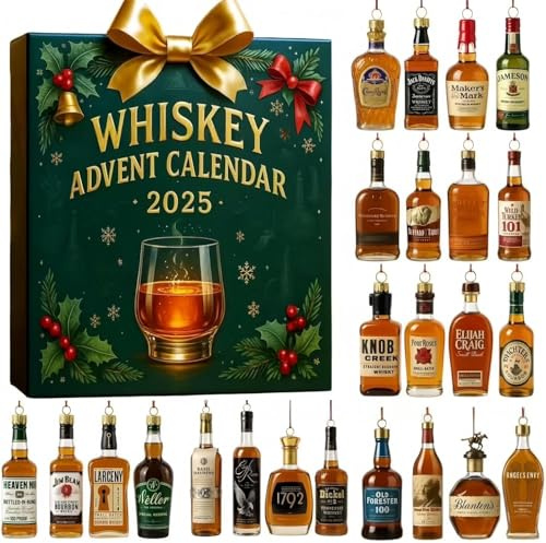 Whisky Adventskalender 2025,24 Tage ohne Adventskalender 2025 Männer, Bier, Spirituosen und Weihnachtsschmuck, Whisky Anhänger eine tägliche Verkostungsreise durch die Welt (2)