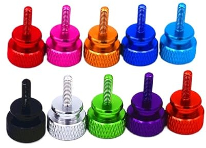Aluminium tumskruvar räfflade skruvar Datorhölje Bultar M-M4 5 st(Dark Red,M3.5x16mm)