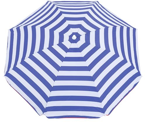 Yello Parasol UV40 1.6 m Sun Shade Protection for Beach, Garden - Blue Stripe