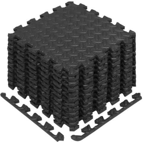 Yes4All 30 x 30 cm upp till 3,3 m² set 12/16/36 EVA-skumgolvplattor, skummatta, gymgolvmatta, sammankopplad golvmatta garagegolv, simbassäng utomhus, badtunna, tältmatta, camping, lekhage hundmatta
