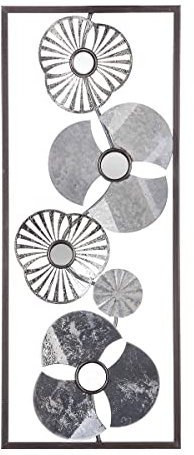 ATMOSPHERA CREATEUR D'INTERIEUR - Appendiabiti da Parete in Metallo Argentato Flower 25x61cm