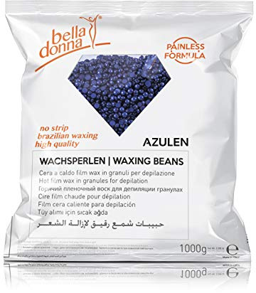 Bella Donna - Perles de cire « Pacific Blue » pour une épilation sans bande sans douleur, formule souple et crémeuse, 1 000 g
