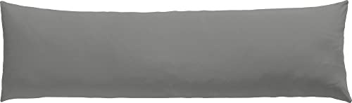 Erwin Müller Seitenschläferkissenbezug, Stillkissenbezug Nürnberg Doppel-Jersey, grau Größe 40x200 cm - strapazierfest, temperaturausgleichend, mit Reißverschluss