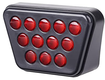 PNNNU 12LED Universal F1 Triangle Style Sportbremsleuchte Nebelschlussleuchte Dritte Bremsleuchte DRL,Rot