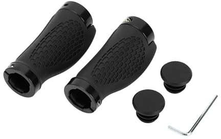 INFINAUTO Bike Handlebar Grips Covers, 95mm Cycling End Grips Protector Rubber Black, Non-Slip 1 Pair