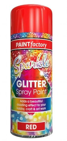 GSV Essentials Glitter Spray Paint, Dazzling And Beautiful Effect, Durable And Long-Lasting, Portable And Lightweight, Quick-Drying, Ideal Use For Hobby, Art, Craft Work, 200ml (RED)