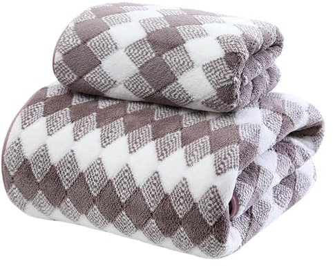 YQQYMBD Badetuch Warp Gestrickt Koralle Fleece DREI-Farben Plaid Flach Gewebt-bohnenpaste Farbe-schal