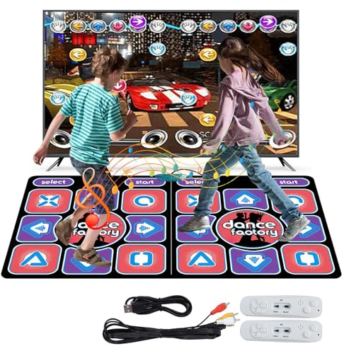 Kouamor - Tappeto da ballo per adulti e bambini, 100 musiche integrate, 65 giochi sensoriali, 3 modalità di ballo (Live MTV, cartoni animati, scene 3D), regali per ragazze e ragazzi per compleanno (A)