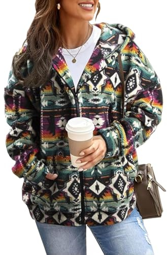 SCHOOLMOON Chaqueta Mujer Invierno Con Capucha Cálido Forro Polar Abrigo Cremallera Elegante Otoño Sudadera Con Bolsillos(Multicolor,S)