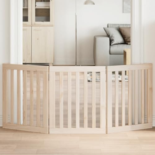 Générique Barrière pour chien pliable 3 panneaux 150 cm bois de peuplier,Articles pour animaux,Articles pour animaux de compagnie,Accessoires pour chiens,Niches & enclos pour chiens,Brun,4.4 KG,352236