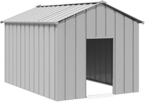 Kaloriko Hundkoja av galvaniserat stål med tak 113 x 153 x 101 cm, väderbeständig och robust, perfekt som hundhus och sovplats för valpar, utomhus och inomhusbruk