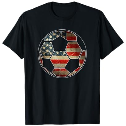 American Flag on Soccer Ball - Soccer Ball Flag T-Shirt