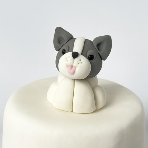 Edible Dog Cake Toppers-3D Sugar Fondant Animal Figure-Kids Birthday Decorations- Handmade Present