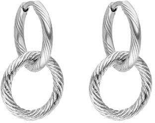 PURELEI® Ohrringe (Silber), Damen Ohrringe aus langlebigem Edelstahl, Wasserfester Schmuck, 15mm Durchmesser