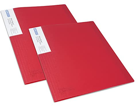 Rapesco 1676 Protège-Document avec Protection Antibactérienne, 40 Pochettes, A4, Rouge, Lot de 2