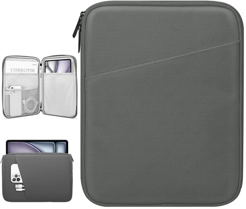 Dadanism 13 Zoll Tablet Tasche Sleeve Kompatibel mit iPad Pro 13 M4 2024, iPad Air 13 M3 M2, iPad Pro 12,9 M2 6./5./4./3. Gen, Galaxy Tab S10+ Plus/S9 FE+/S9+ Plus 12,4, Tab P12 12,7, Dunkel Grau