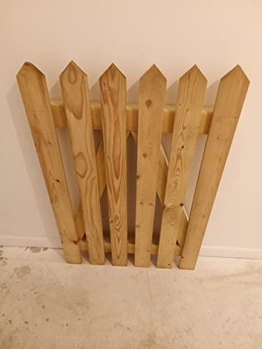 Wooden Picket Garden Gate Pedestrian Gate Wooden Pressure Treated 4 foot High (120cm High x 83cm Wide x 7cm deep)