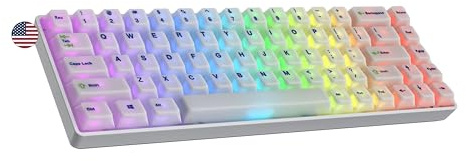 Ranked Master M65 HE 65% | Rapid Trigger Technologie | Magnetische Mechanische Gaming-Tastatur | 68 Tasten RGB LED für PC/Mac Gamer | US Layout (POM Dye Sub, Clear Switch)