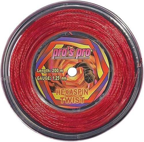 Generisch Cuerda de tenis Hexaspin Twist 1,25 mm con giro 200 m, color rojo