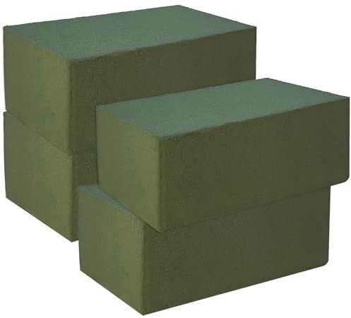 4 blocchi di schiuma floreale grandi secchi, 14 x 7,9 x 4,3 cm, blocchi rettangolari in schiuma per fiori artificiali, decorazioni per matrimoni e feste