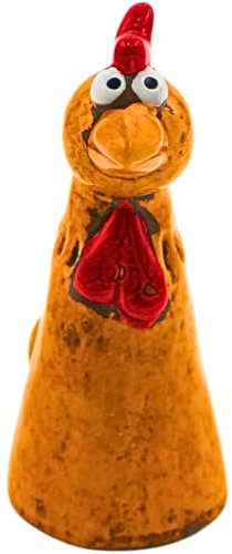 Dekohelden24 Piquet de clôture en céramique en forme de poulet, dimensions (L x l x H) : environ 9,3 x 7,5 x 17 cm.