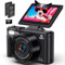 Pedtail Cámara digital 5K - Cámaras digitales de 75 MP para fotografía - Cámara de vlogging para YouTube - Cámara de video de enfoque automático de 3 pulgadas con pantalla abatible de 180° con zoom de