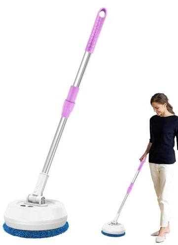 Electric Scrubbing Brush, Cordless Electric Cleaning Brush, Long Handle Rotating Shower Washer - Heavy Dutch Bath Cleaner for Tiles, Floors