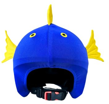 COOLCASC® Blue Fish - Universal Fit Ski Helmet Cover - Customise your kids ski helmet with a fun and cute protective cover - snowboarding & skiing accessories - One size fits all