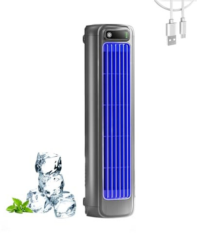 Air Conditioner, Air Cooler, USB Tower Fan, 3 Speeds, Horizontal, Vertical or Wall Mounting, for Bedroom Office Home (Gray)