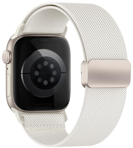 Armband kompatibla med Apple Watch Band 38 mm 40 mm 41 mm 42 mm 44 mm 45 mm 46 mm 49 mm Herr Dam, Andningsbart Sport Nylon Elastiskt Armband för iWatch Seriers 11/10/9/8/7/6/5/4/3/2/1 Ultra SE, 38mm