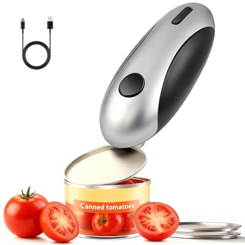 ZEUSORA Electric Can Openers in 2026: Automatic Can Opener Electric with Rechargeable. The Can Opener Creates A Smooth Edge, Making It The Best Gift for Seniors And Kids. (Gray)