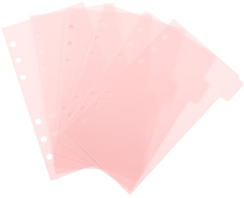 COHEALI Separadores De Carpeta De 6 Hojas Con Pestañas Separadores De Índice Para Carpetas De Clasificación Rosa