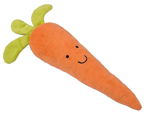 Petface Foodie Faces Fluffy Carrot Dog Toy