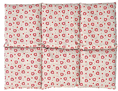 Bio-Dinkelkissen groß 40x30cm 6-Kammer - Landhaus-Liebe - Wärmekissen Dinkel Körnerkissen für Mikrowelle und Backofen - Dinkel-Kissen 30x40 - Landhaus-Liebe