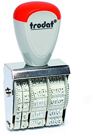 Trodat Classic 1010 Timbro Datario manuale Italiano, Mese in Lettere abbreviato, Altezza data 4 mm
